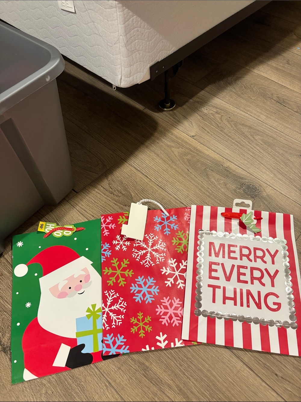 Holiday Gift Bag Set - Red, Green, White Christmas Designs